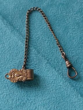 Vintage Gold-filled 4" Watch Chan With Decorative Waistcoat or Vest Clip